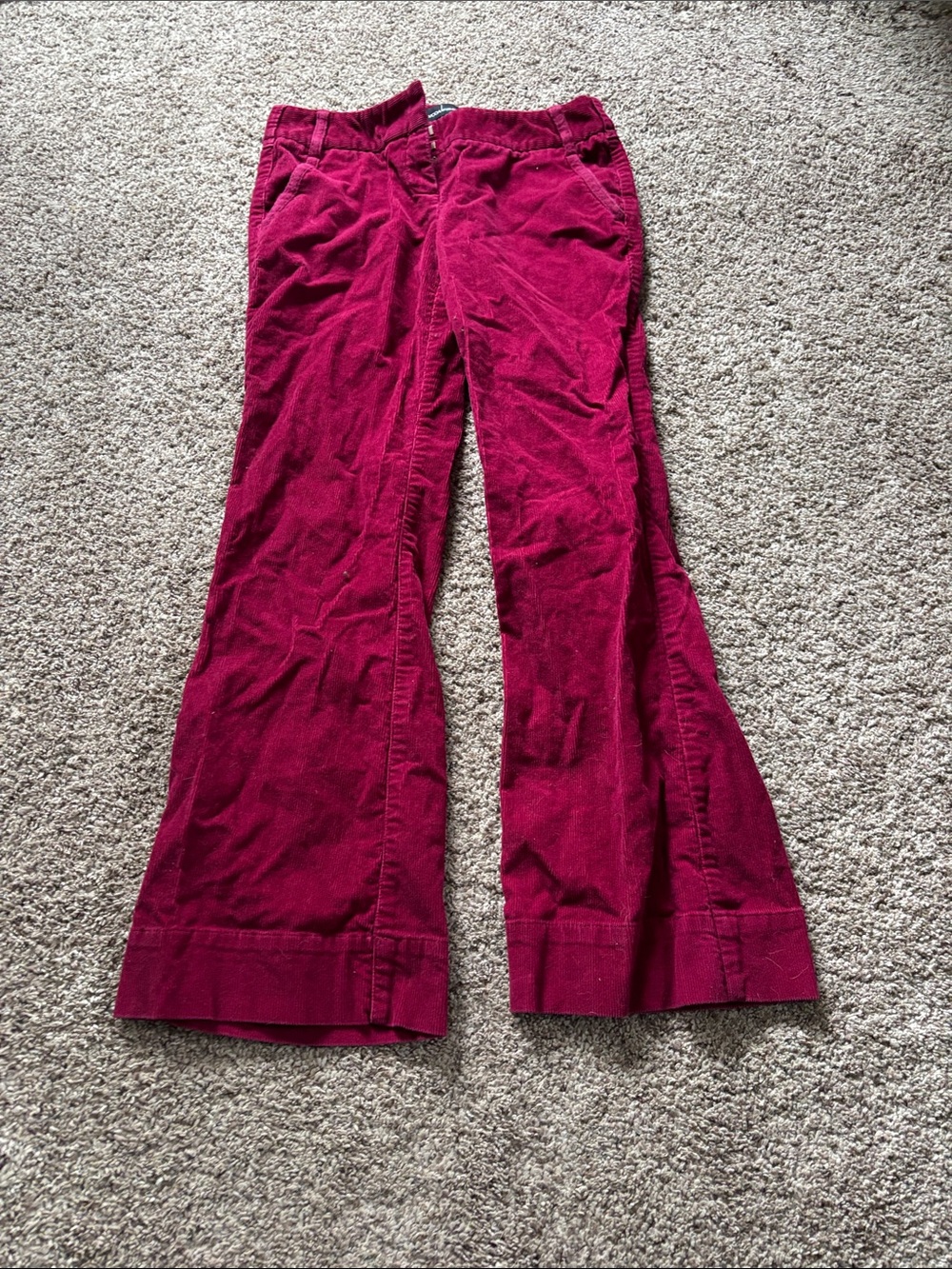 Moda International Deep Berry Corduroy Flare Pants